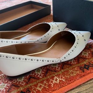 White Coach Studded Flats